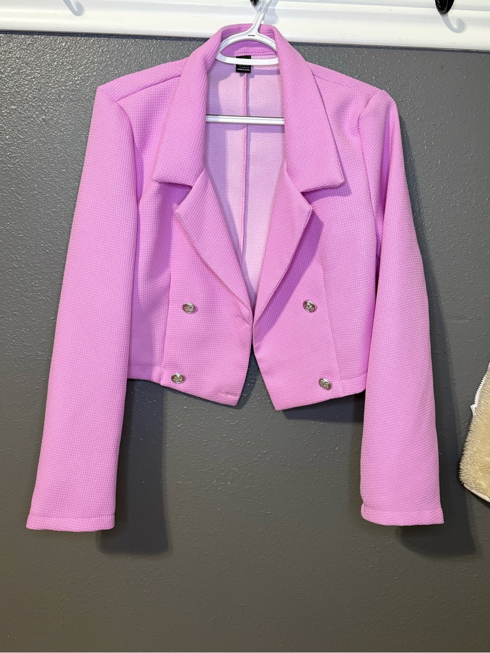 Shein Pink Cropped Blazer and Skirt Set size L (SKU 244)